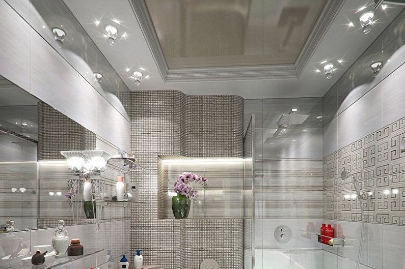 Design del bagno 6 mq - decorazione del soffitto