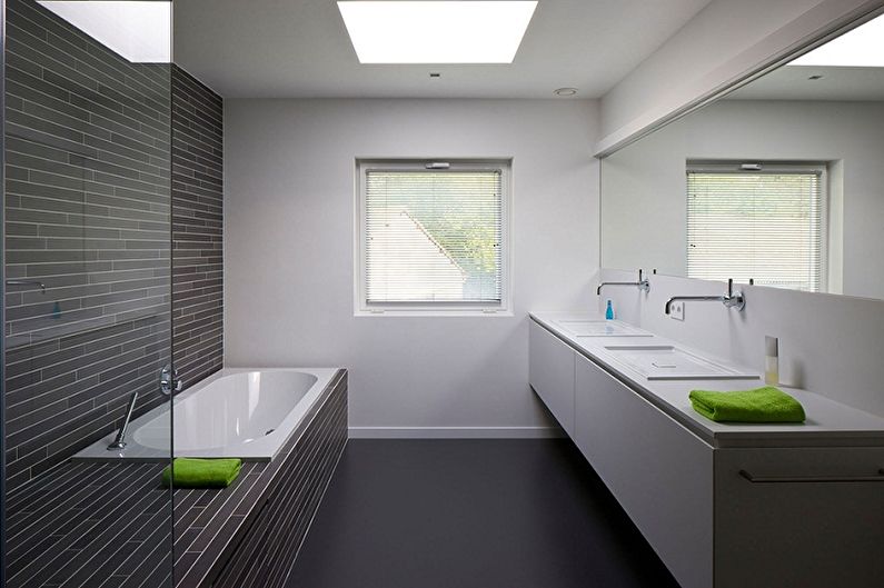 Bilik mandi 6 sq.m. dalam gaya minimalis - Reka Bentuk Dalaman