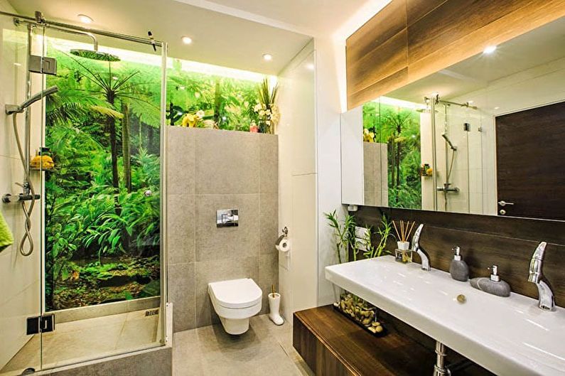 Vannas istaba 6 kv.m. ekoloģiskā stilā - interjera dizains
