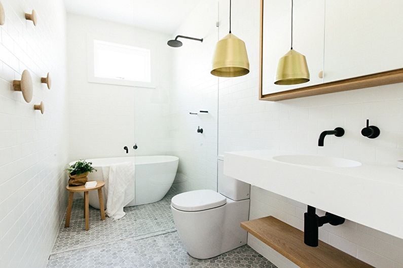 Design de interiores de uma casa de banho de 6 m2. - Foto