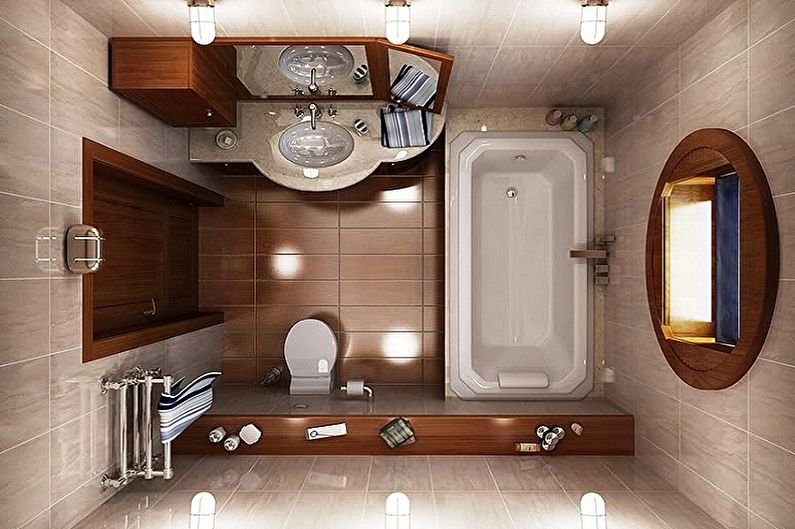 Дизајн ентеријера купатила од 6 м² - Пхото