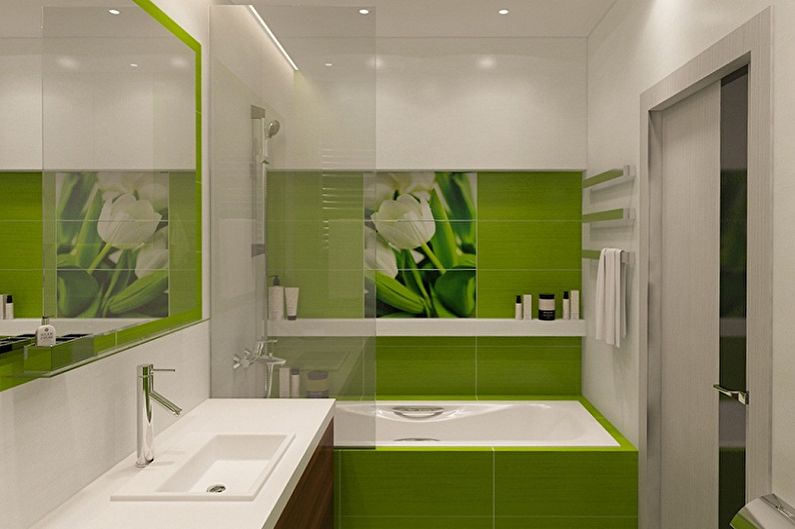 Innenarchitektur eines Badezimmers von 6 qm - Foto