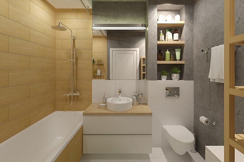 Maza vannas istabas dizains - izkārtojums