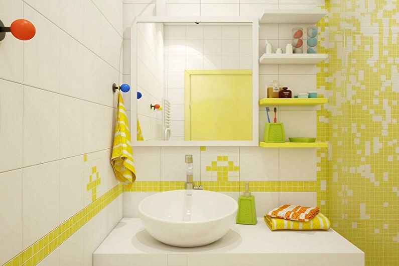 Kis fürdőszoba kialakítás - színes megoldások