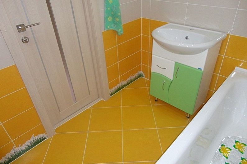 Kis fürdőszoba kialakítás - padlófelület