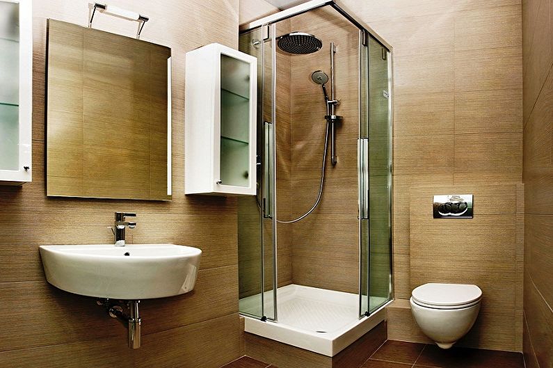 Mažo vonios kambario dizainas - santechnika ir baldai