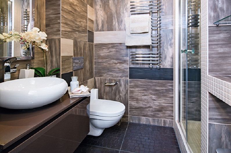 Mažas ekologiškas vonios kambarys - interjero dizainas