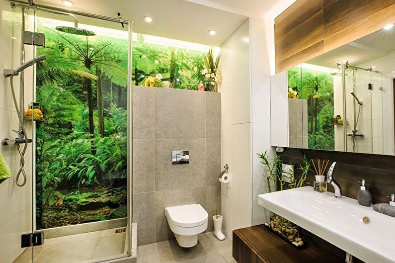 Μικρό φιλικό προς το περιβάλλον μπάνιο - Σχεδιασμός εσωτερικού χώρου