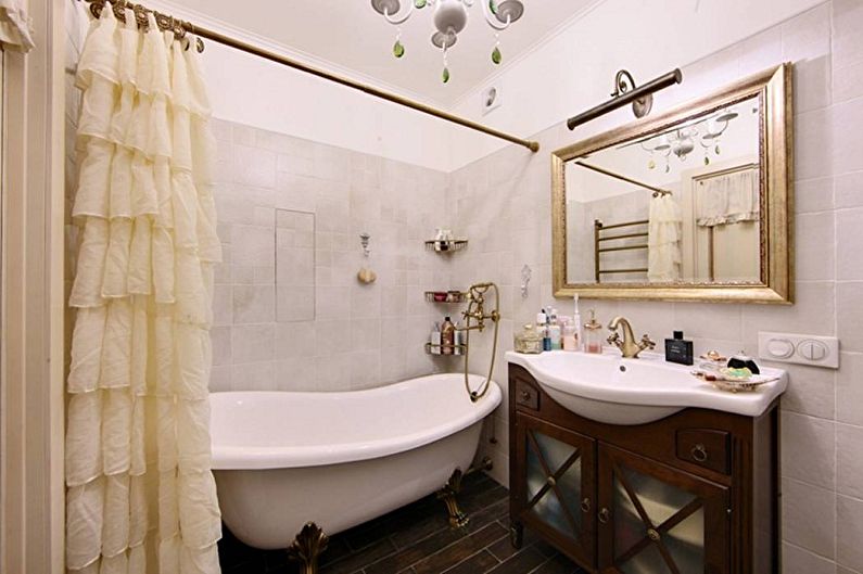 Maza vannas istaba retro stilā - interjera dizains