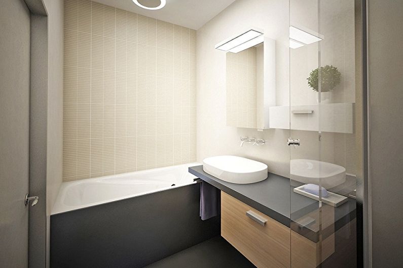 Mažo vonios kambario interjero dizainas - nuotrauka