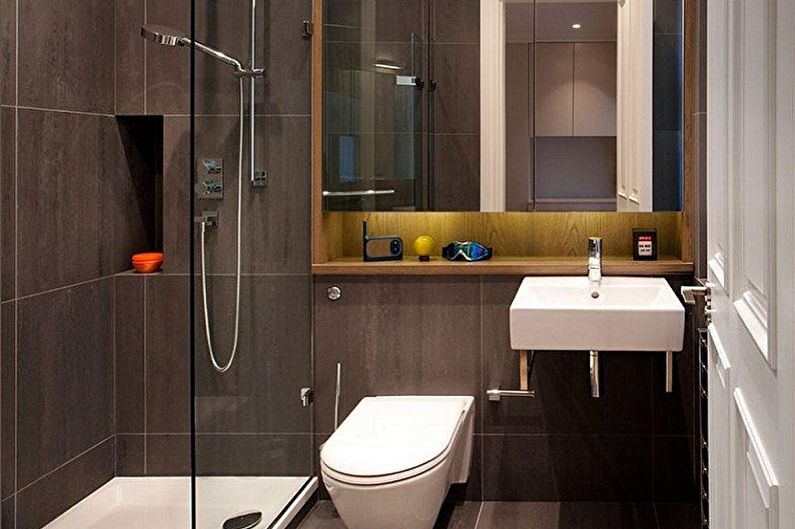 Mažo vonios kambario interjero dizainas - nuotrauka