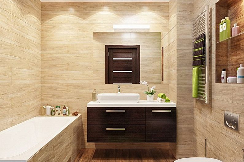Kis fürdőszoba belsőépítészete - fénykép