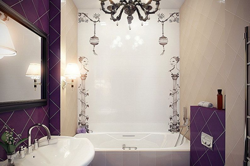 Nelielas vannas istabas interjera dizains - foto