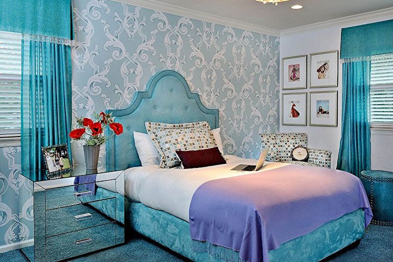 Papel tapiz azul para el dormitorio - Color del papel tapiz para el dormitorio