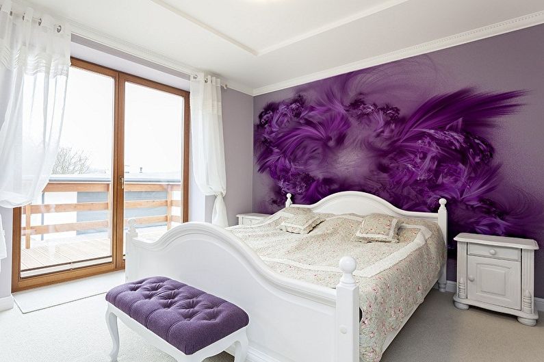 Цветен тапет за спалнята - снимки и идеи