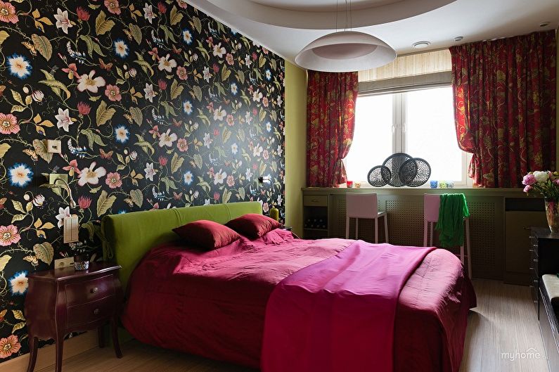 Papel de parede colorido para o quarto - fotos e idéias