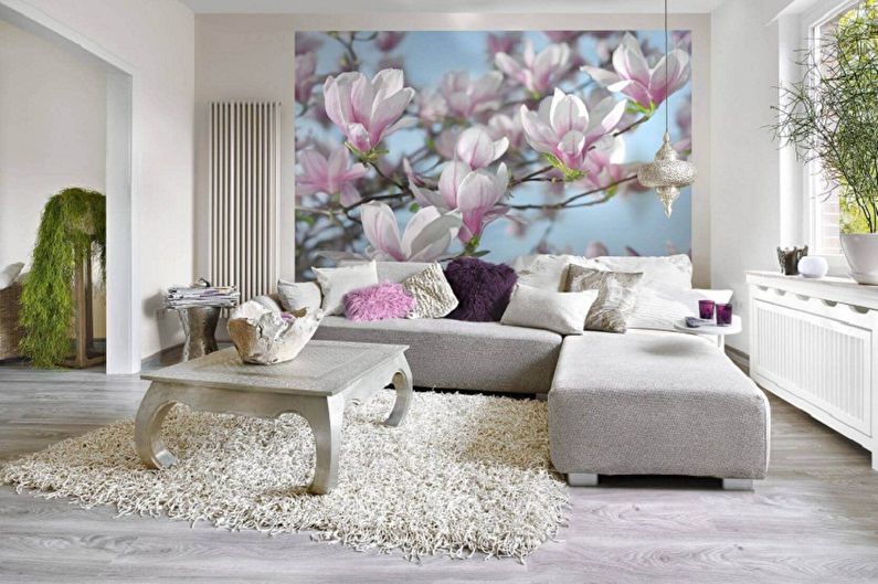 Barva tapety pro obývací pokoj - typy tapet
