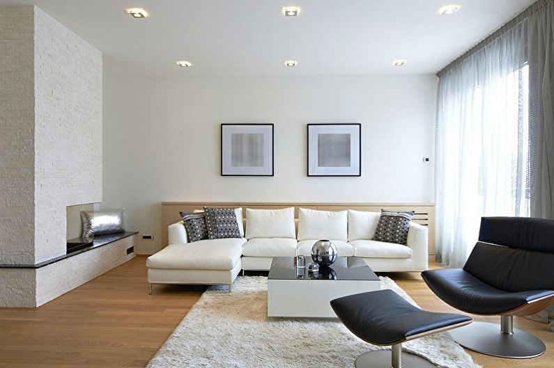 Papel de parede branco para sala de estar - Cor de papel de parede para sala de estar