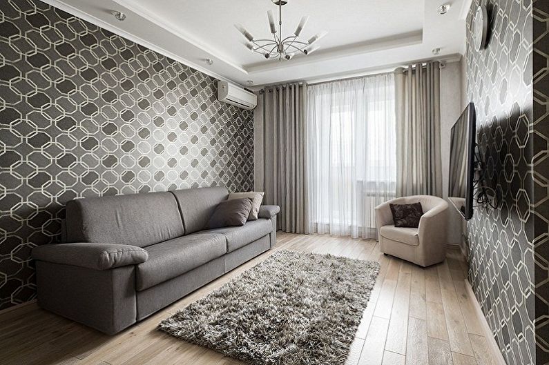 Papel de parede cinza para sala de estar - Papel de parede colorido para sala de estar