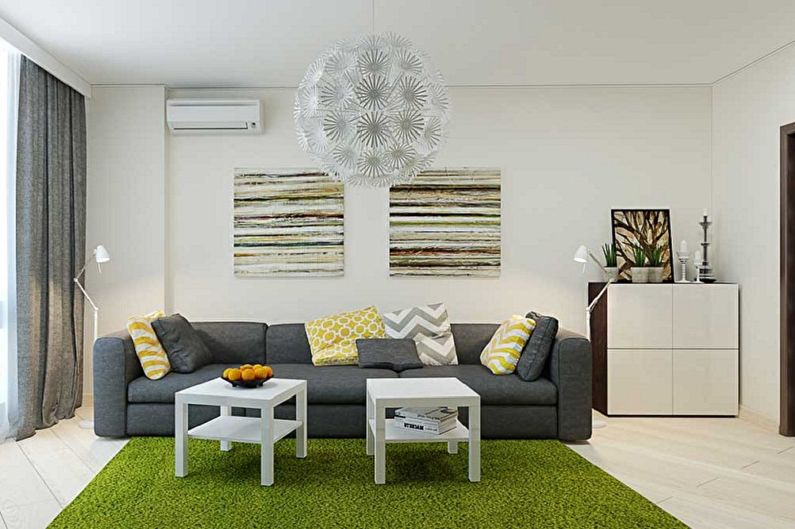 Papel de parede colorido para a sala de estar - fotos e idéias