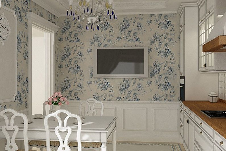 Blue Kitchen Wallpaper - لون ورق الحائط للمطبخ
