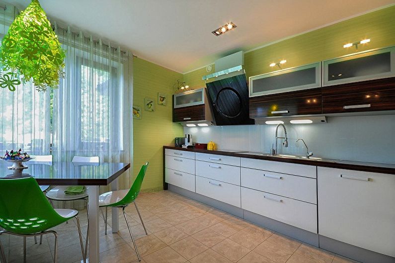 Zaļas tapetes virtuvei - krāsainas tapetes virtuvei