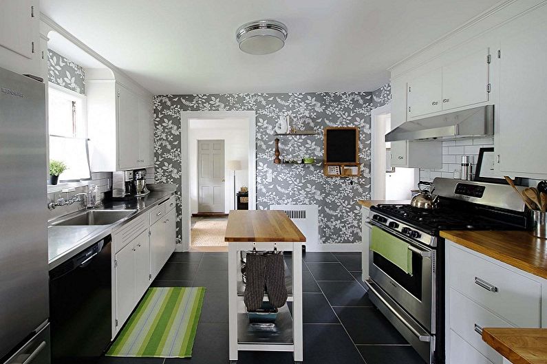 ورق حائط رمادي للمطبخ - لون ورق حائط للمطبخ