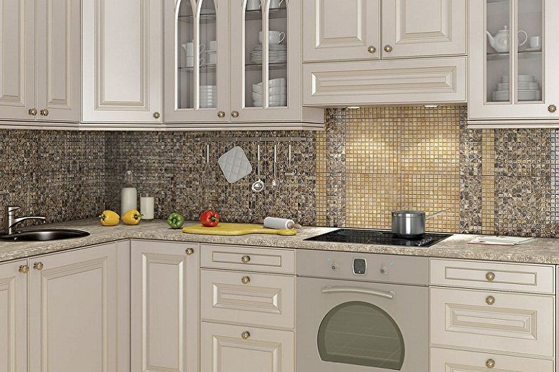Mozaikos virtuvės prijuostės dizaino idėjos - iš mozaikos prijuostės pagaminimas