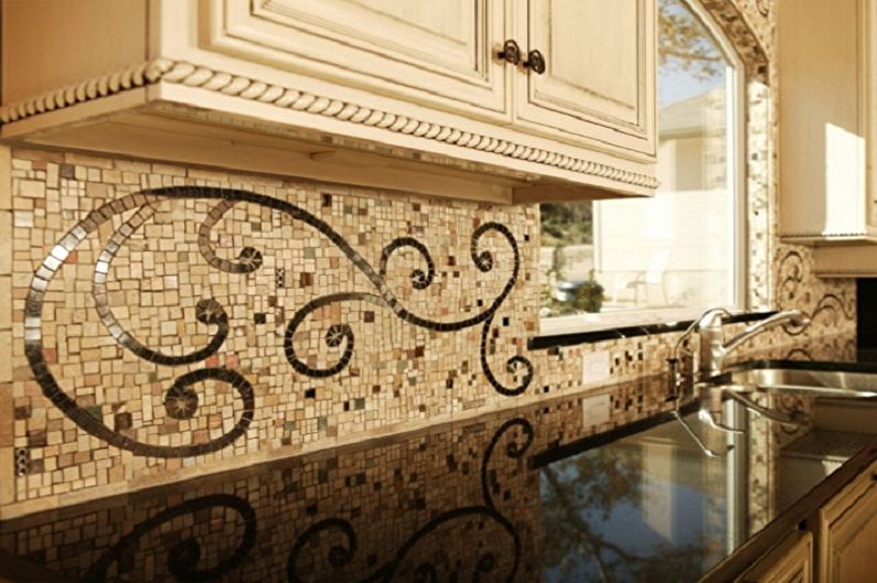 Mosaik Küchenschürze - Foto