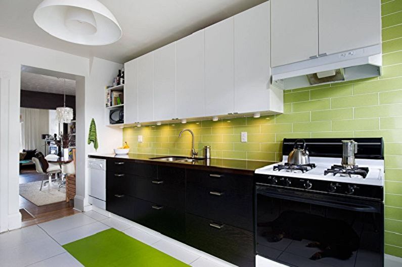 Cocina blanca y verde - Combinación con negro