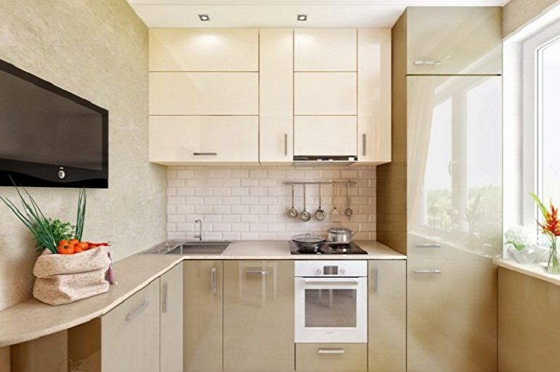 Dizajn kuhinje 4 m² - Rješenja u boji