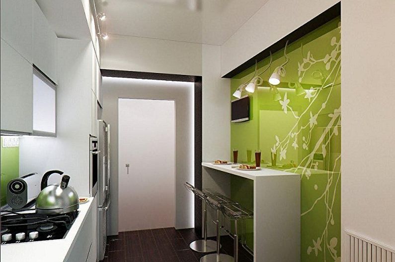 Design kuchyně 4 m2 - Osvětlení a výzdoba