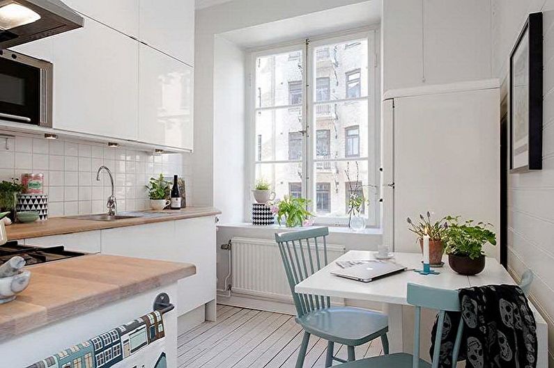 Kuchnia 4 m2 w stylu skandynawskim - architektura wnętrz