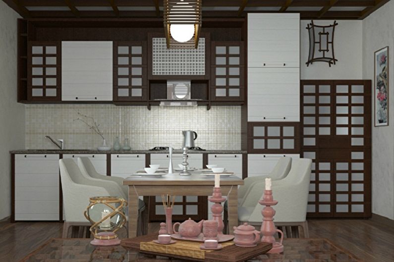 การออกแบบห้องครัวสไตล์ญี่ปุ่น - แสงสว่างและการตกแต่ง