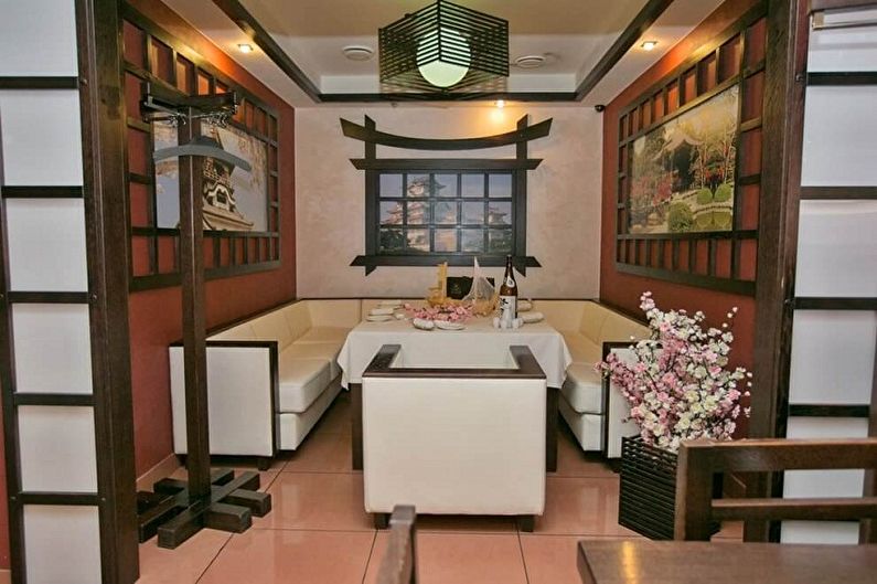 Japāņu stila virtuves interjera dizains - foto