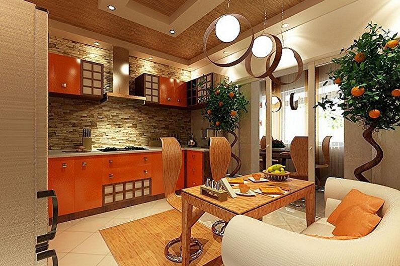 Japansk interiørdesign i kjøkken - foto