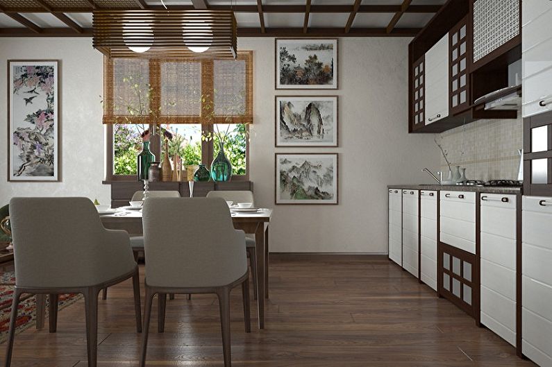 Design interior de bucătărie în stil japonez - fotografie