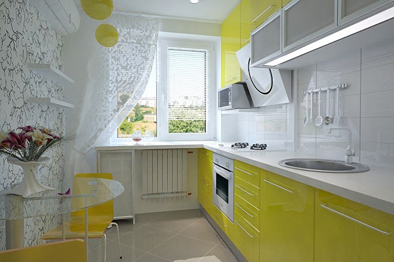 تصميم المطبخ الصغير - حلول الألوان
