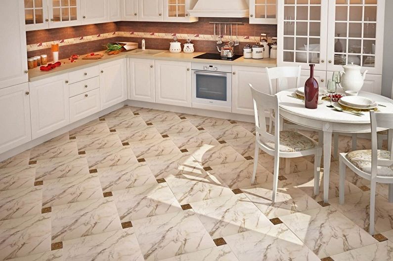 Mažos virtuvės dizainas - grindų apdaila