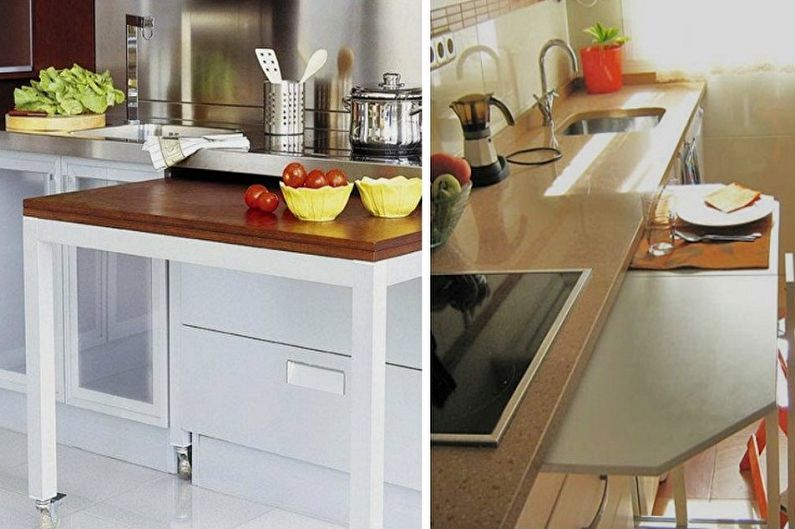 Mazās virtuves dizains - mēbeles