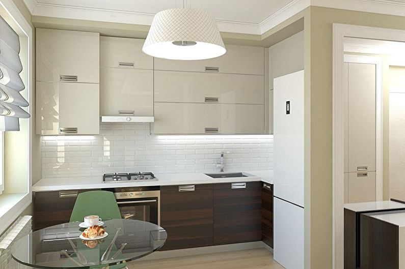 Malá kuchyně ve stylu minimalismu - interiérový design
