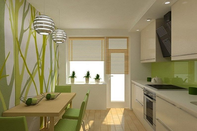 Maza virtuve ekoloģiskā stilā - interjera dizains