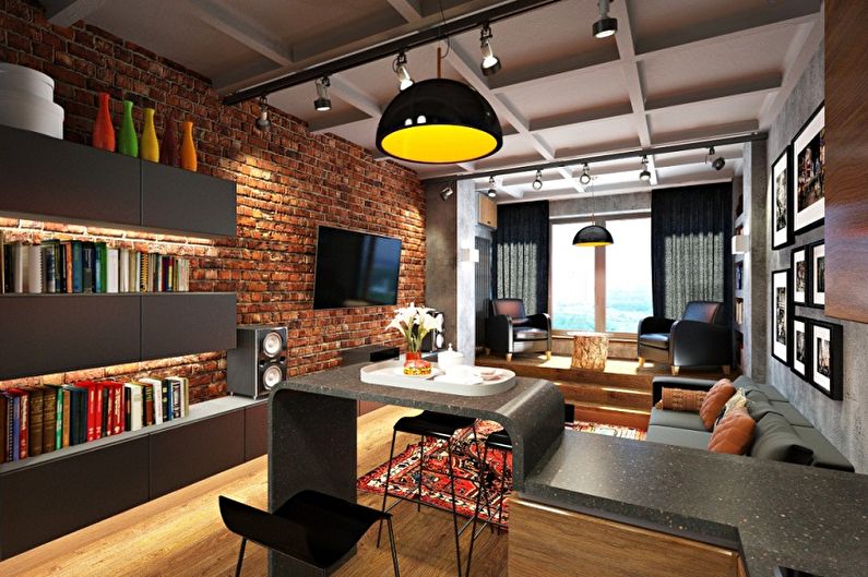 Conception de cuisine de style loft - Finition de plafond