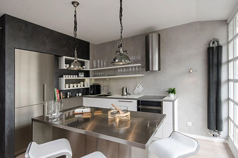 Lille køkken i loftstil - Interiørdesign