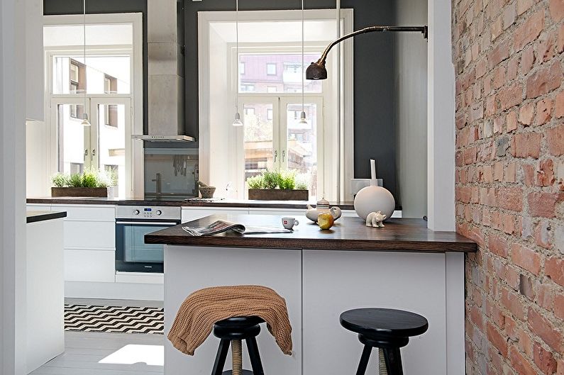 Cocina de diseño de interiores en estilo loft - foto
