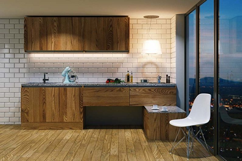 Cuisine design d'intérieur dans le style du minimalisme - photo