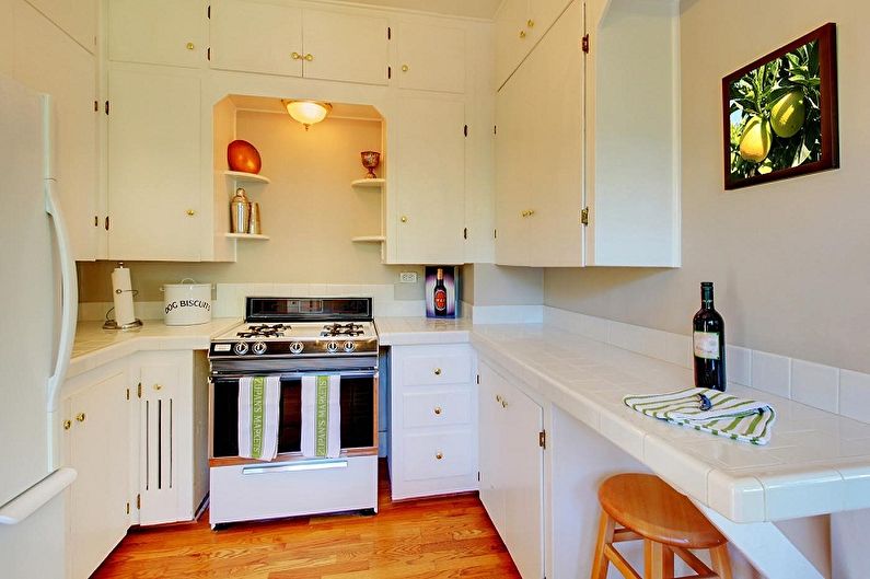 مطبخ أبيض بروفانس - التصميم الداخلي