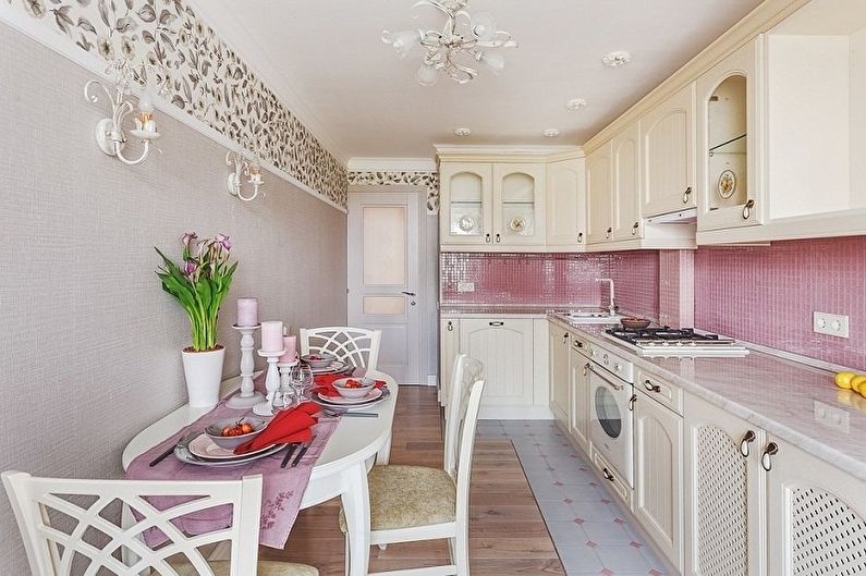 المطبخ الوردي بروفانس ستايل - التصميم الداخلي