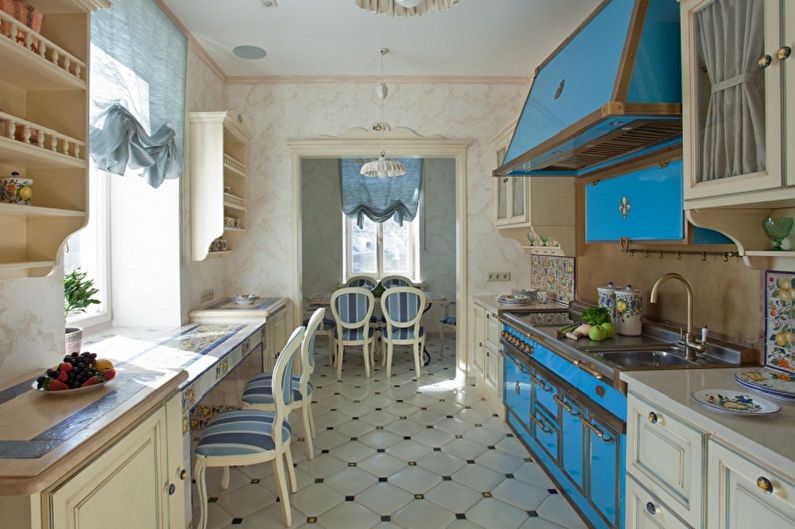 Virtuves dizaina Provansa - grīdas apdare