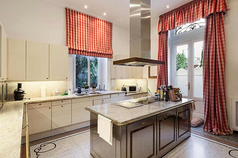 Virtuves dizains Provansas stilā - apgaismojums un dekors